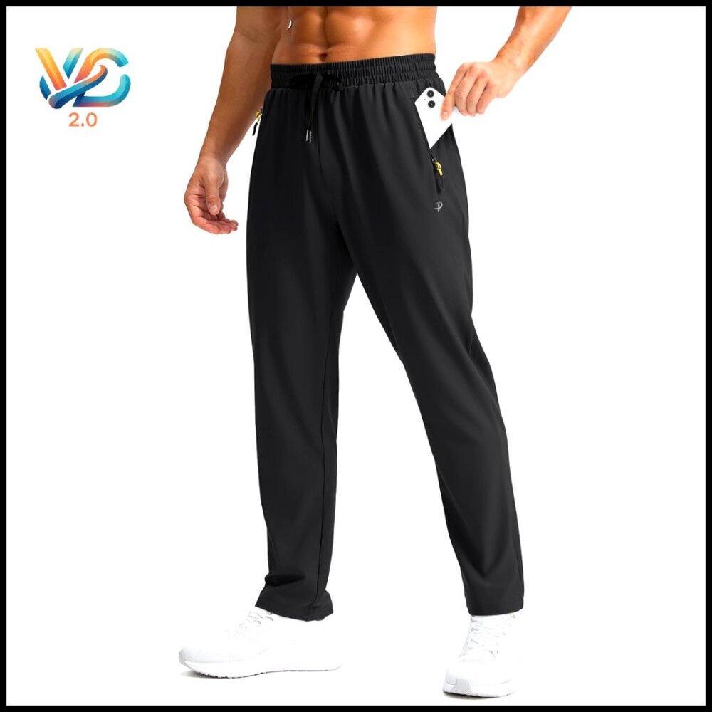 Men's Lightweight Hiking Pants Quick-Dry Sweatpants Zipper Pockets